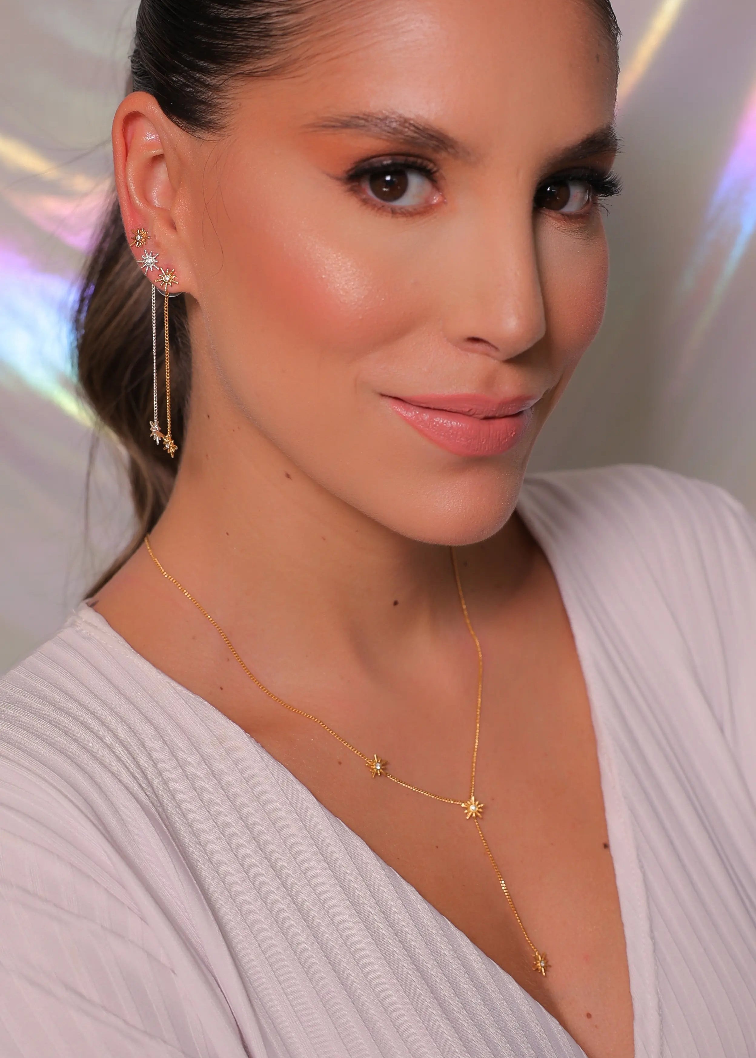 Set x2 Constelaciones Oro (Juego Collar + Aretes)